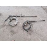 Two pressure washer lances one with long hose. Stored near Norwich, Norfolk.