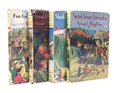 ENID BLYTON, SECRET SEVEN including The Secret Seven, 1949, Secret Seven Fireworks, 1959, Shock for the Secret Seven, 1961, G