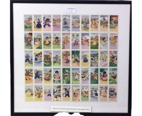 SET OF FIFTY NODDY’S ‘SWEETIE CIGARETTE’ CARDS, CIRCA 1970s framed and under glass, along with a group of Noddy posters43.5cm