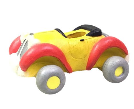 FOUR ENID BLYTON TOYLAND NODDY FIGURES, including Noddy’s Magical Move Along Car, battery operated felt vehicle, with Noddy B