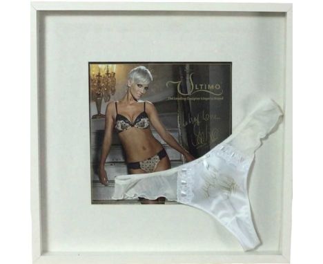 SARAH HARDING, SIGNED PRINT with signed underwearmounted, framed and under glass53cm x 53cm