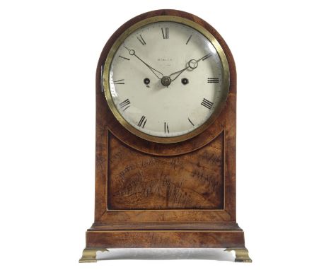 AN EARLY 19TH CENTURY MAHOGANY BRACKET CLOCK BY HAWLEY, LONDON the brass eight day movement striking on a bell, the circular 