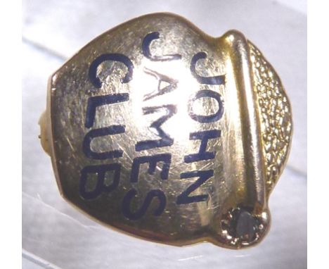 GOLD BADGE. 14 ct gold John James Club badge