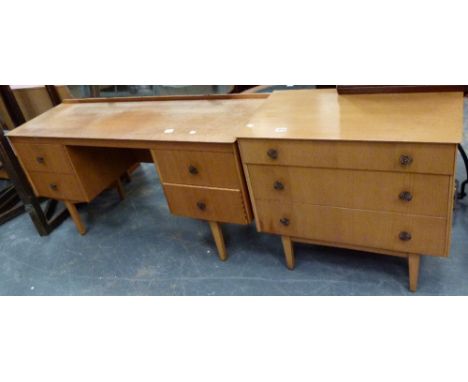 DRAWERS & DRESSING TABLE. Light oak drawers and dressing table