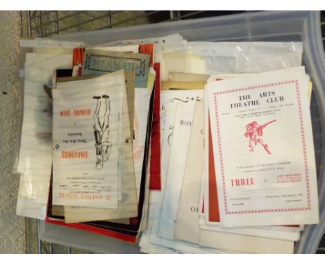 THEATRE PROGRAMMES. Tray of mixed theatre programmes from prestigious London theatres between 1953-85 and ephemera including 