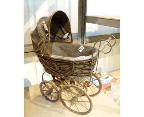 VINTAGE DOLLS PRAM. Victorian style childs doll pram