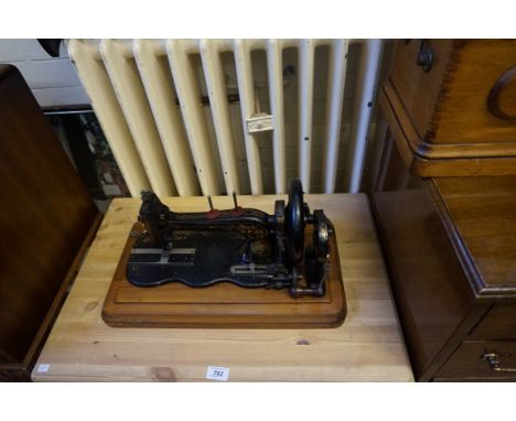 A vintage Bradbury & Company Wellington Works of Oldham sewing machine.