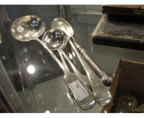 A quantity of Victorian EPNS flatware to inc a ladle, stuffing spoon and marrow scoop