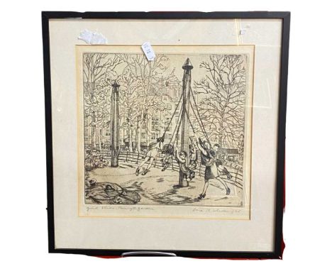 Vera K Wheeler, signed etching 'The Giants Stride'