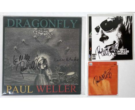 Peter Blake / Paul Weller signed items to include: Paul Weller - Dragonfly (Island, 3713647, 1829/3000 copies, disc Ex+, slee
