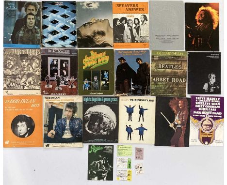 Six concert programmes: Rainbow Theatre Jan 1972 with ticket for 'Mountain', Crystal Palace Garden Party with Steve Harley, J