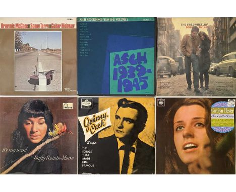 US FOLK &amp; COUNTRY - LP COLLECTION. A superb collection of around 120 x LPs. Artists / Titles include Bob Dylan - The Free