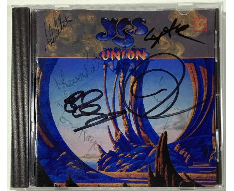 A CD copy of Yes - Union signed to booklet by Alan White, Steve Howe, Jon Anderson, Chris Squire, Tony Kaye, Rick Wakeman, Tr