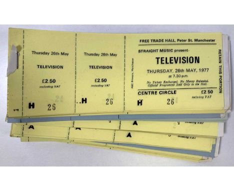 Nine partial ticket books, with approximately 161 complete, untorn and unused tickets for Television at the Manchester Free T