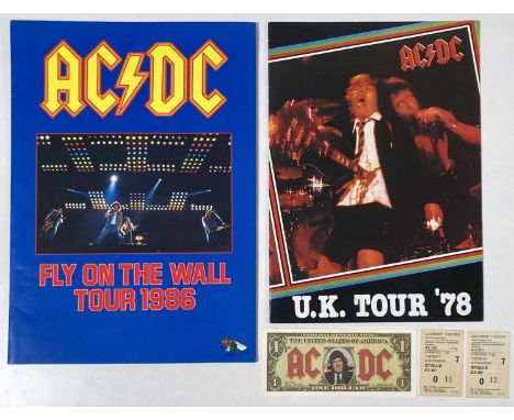 An original concert programme for the AC/DC UK tour 1978 in excellent condition, two ticket stubs for Southampton Gaumont 197
