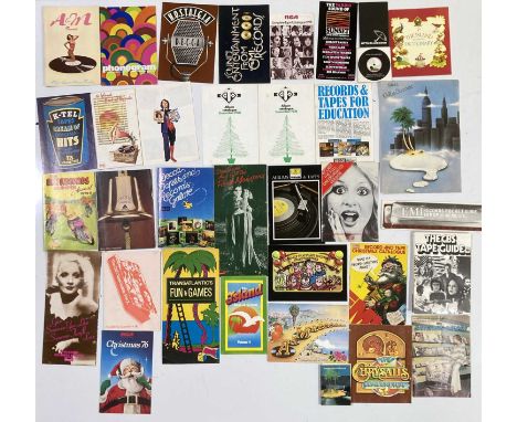 35 assorted record label catalogues from the 1970s - to include: Island Records, EMI, Decca, Chrysalis, Transatlantic,CBS, Po