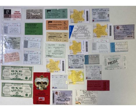 Approx 31 assorted tickets/stubs for concerts mosly in Norway c 1970s - 00s. To include: Leonard Cohen, The Faces, Iron Maide