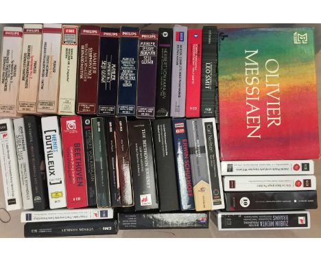 CLASSICAL - CD BOX SETS. A large collection of around 58 classical CD box sets. Composers/ performers include Oliver Messiaen
