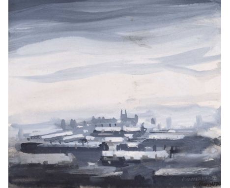 Trevor Grimshaw (British 1947-2001) Northern cityscape, signed twice and dated '74, gouache.12.5cm x 14cm (5in x 5.5in)Footno