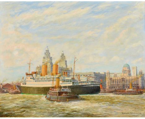Norman Colebourne (British 1908-1992) "Canadian Pacific Duchess of Bedford", signed, titled on artist's label verso, oil on c