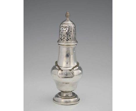 A George III silver wine label or bottle ticket, of rectangular form with canted corners, incised 'SHERRY', Thomas Phipps &am