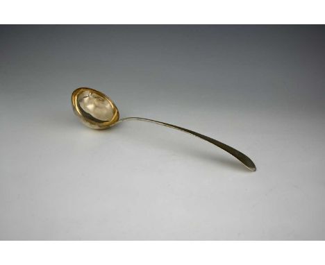 America.A late eighteenth or early-nineteenth century American Old English pattern silver soup ladle, the terminal with scrip