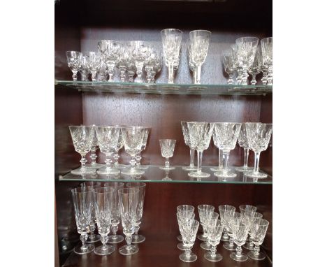 A selection of cut-glass wines glasses with bucket and cup bowls. (55) 