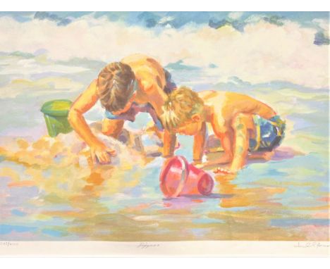 A Limited Edition Print. Entitled "Diggers". No. 245/400. Signed lower right. Framed. 29.5cm x 44.5cm 
