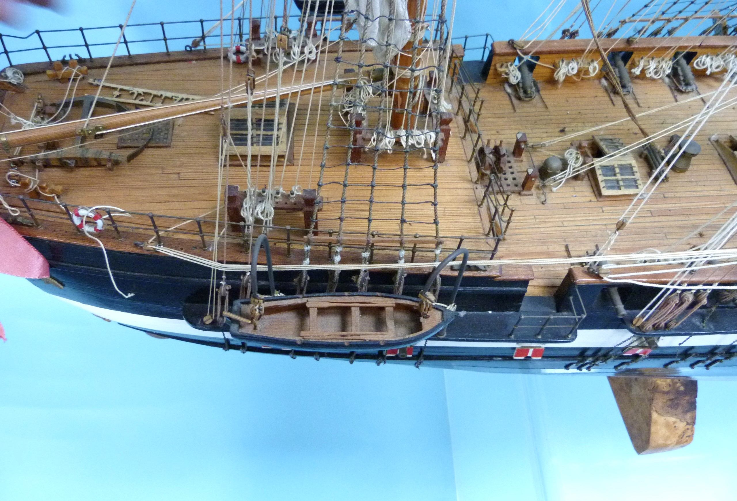 Model Ship; Danish Warship, Jylland, One Of The Largest Wooden Warships 