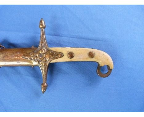 A rare 19thC Mameluke Sword, made for the 87th Light Infantry Regt., The South Cork Militia, the cross guard set with an embo