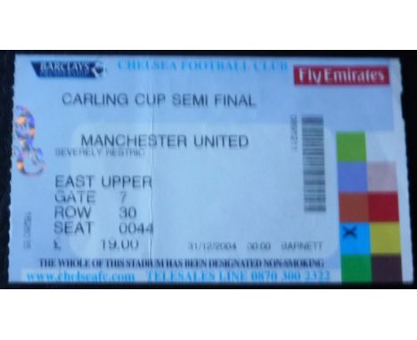 2004 CHELSEA V MANCHESTER UNITED CARLING CUP S/F TICKET
31st December -2004&nbsp;
Fold