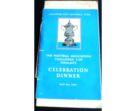 LEICESTER CITY 1949 FA CUP FINAL AUTOGRAPHED MENU
9th May 1949 The Bell Hotel Leicester signed by the players and officials n