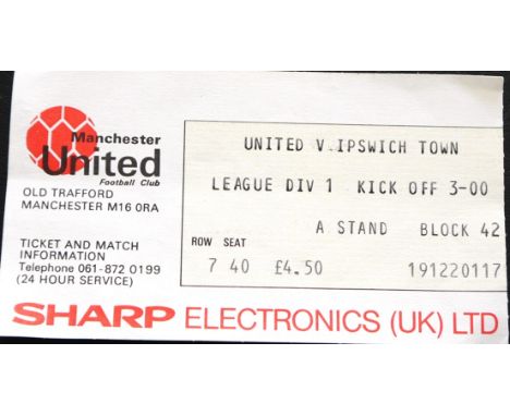 1976-77 MANCHESTER UNITED V IPSWICH TOWN TICKET
30th October 1976, good condition