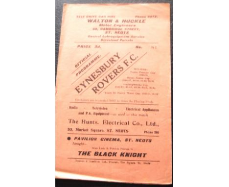 1954-55 EYNESBURY ROVERS V TOTTENHAM HOTSPUR 'A'
Eastern Counties League 5th March 1955 in good condition for age