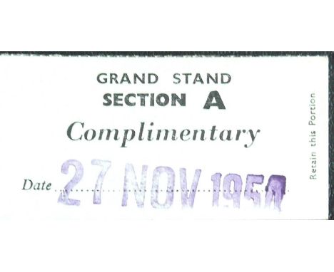 1954-55 WEST BROMWICH ALBION V MANCHESTER UNITED COMPLIMENTARY TICKET