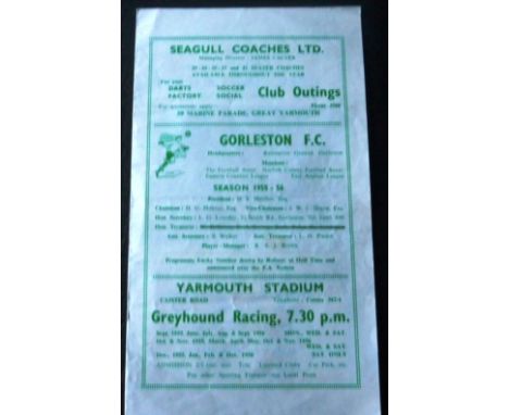 1955-56 GORLESTON V TOTTENHAM HOTSPUR 'A'
22nd October 1955 gate fold programme in good condition&nbsp;