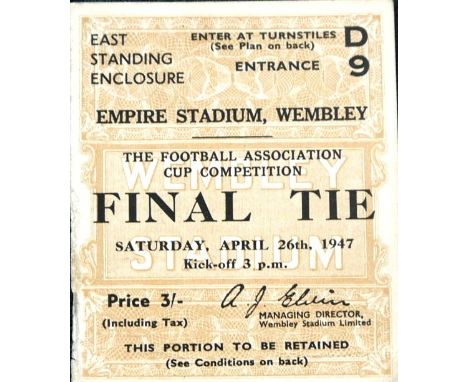 1947 FA CUP FINAL BURNLEY V CHARLTON TICKET
Good condition for age