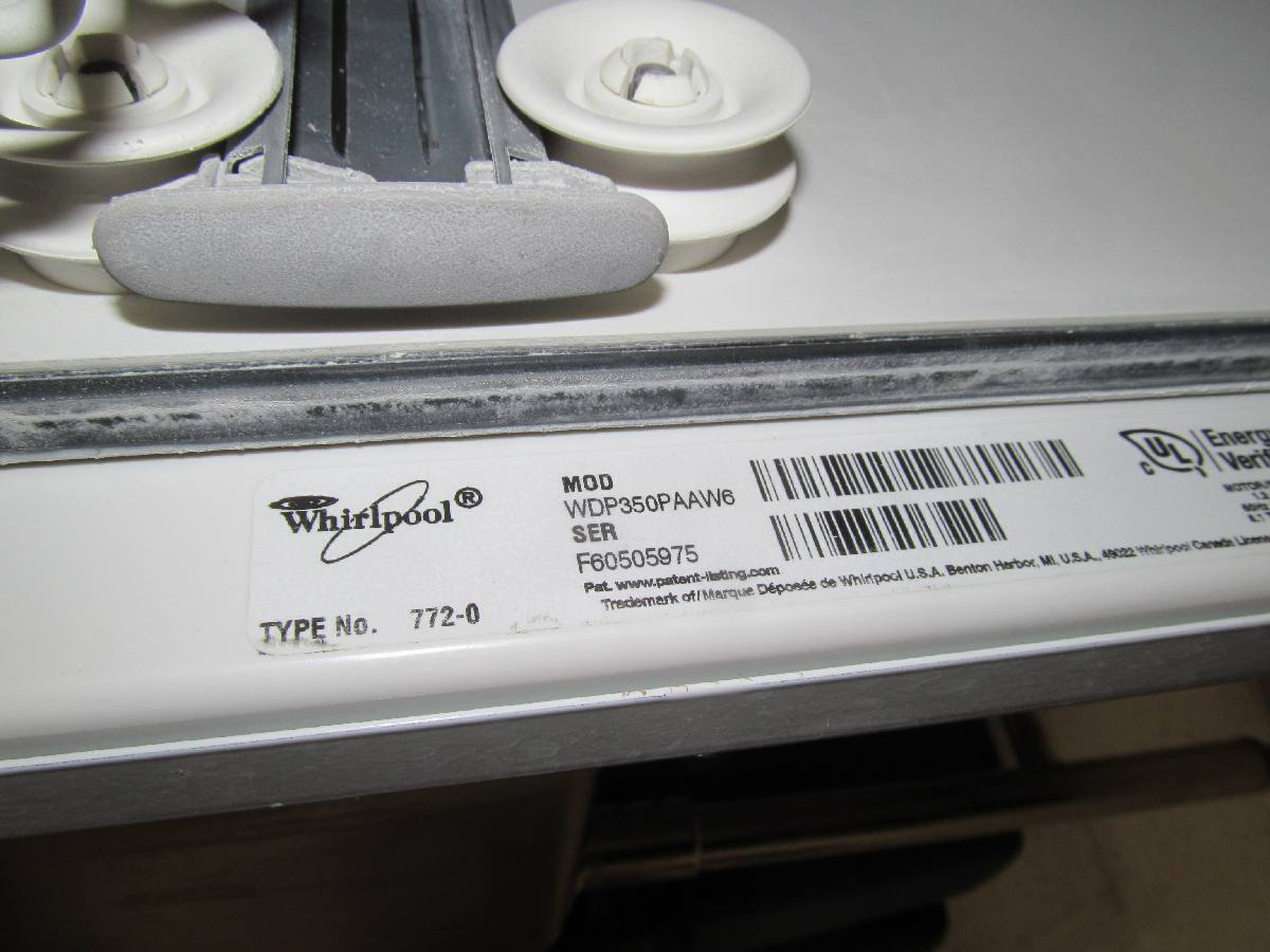 Whirlpool Model WDP350PAAW6 Portable Dishwasher, Serial Number
