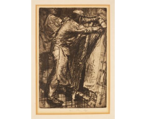 Sir Frank Brangwyn RA (1867-1956)/Skin Scraper/signed/lithograph, 19cm x 14cm CONDITION REPORT: ARR Artist's Resale Right may
