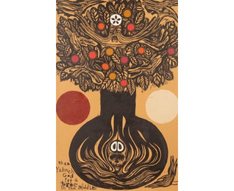 Meinrad Craighead (1936-2019)/The Apple Tree/signed M Stanbrook and inscribed, mixed media, 81.5cm x 53cm/Note: Meinrad Craig