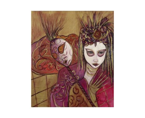 20th Cent. Belgian oil on panel - signed Lucie Brulin || BRULIN LUCIE (20° EEUW) (BE) olieverfschilderij op paneel in haar ty