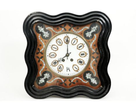 19th Cent. wall clock || Negentiende eeuwse zgn "oeil de boeuf" - wandklok  -  48 x 48 