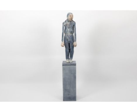 21st Cent. Belgian ceramic sculpture from the "Jogging" series - signed Patricia Broothaers and dated 2017 (underneath the st