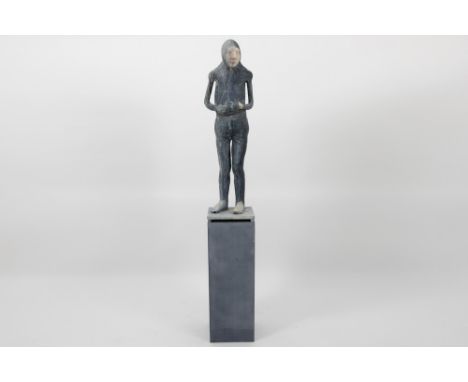 21st Cent. Belgian ceramic sculpture from the "Jogging" series - signed Patricia Broothaers and dated 2017 (underneath the st