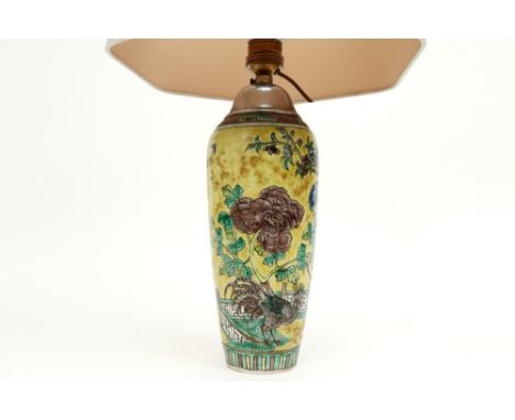 Chinese vase in porcelain with a Famille Verte decor - made into a lamp || Chinese vaas in porselein met een Famille Verte-de