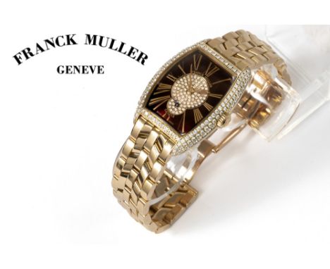 completely original "Franck Muller Ladies Wristwatch Cintrée Curvex N° 31" wristwatch in pink gold (18 carat) with high quali