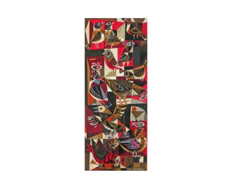 20th Cent. Belgian gouache (presumably a design for a tapestry) - signed Van Vlasselaer || VAN VLASSELAER JULIEN (1907 - 1982
