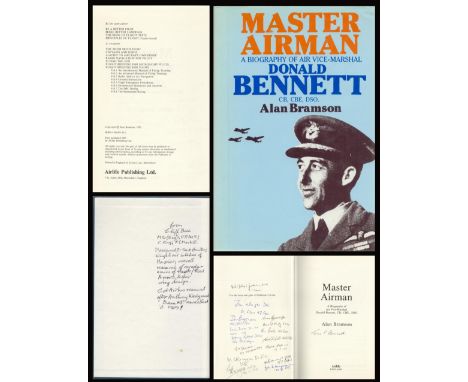 WWII Multisigned Book Master Airman A Biography of Air Vice Marshal Donald Bennett CB, CBE, DSO. By Alan Bramson 1985 First E