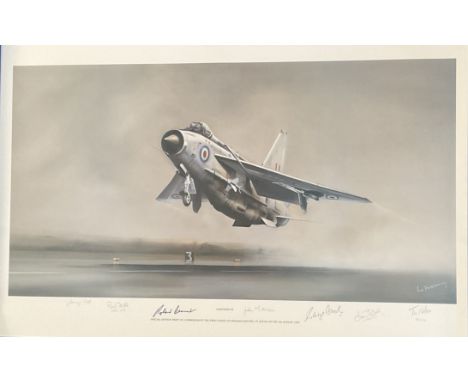 RAF Lightning F6 colour print 35x22 inches by the Artist Tim Nolan limited edition 598/850 signed in pencil by the artist 6 p