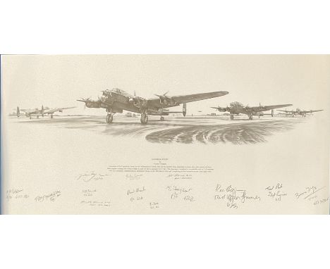 WWII Maximum Effort 13x27 inches multi signed print limited edition print 113/113 signed in pencil by the artist Nicolas Trud